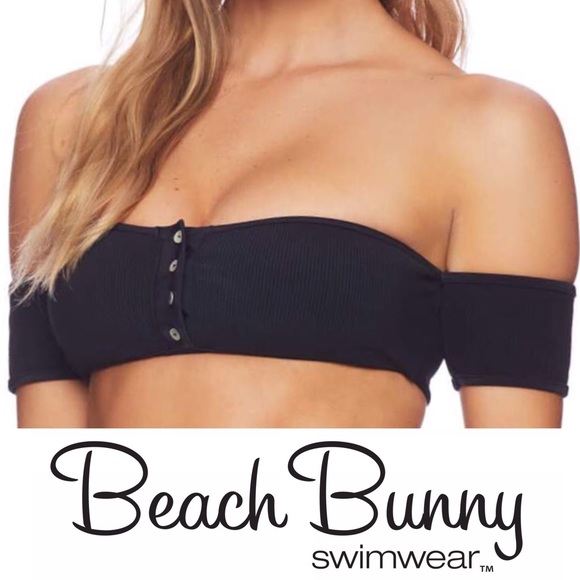 black off the shoulder swim top